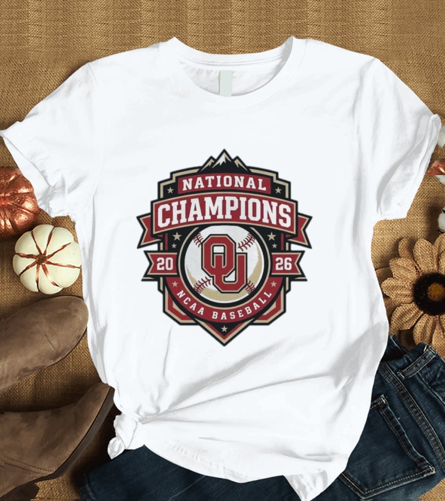 Oklahoma Sooners 2026 National Champions NCAA Baseball CWS T-Shirt
