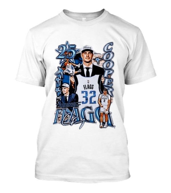 Dallas Mavericks Cooper Flagg Draft Day Selection Number 32 T-Shirt