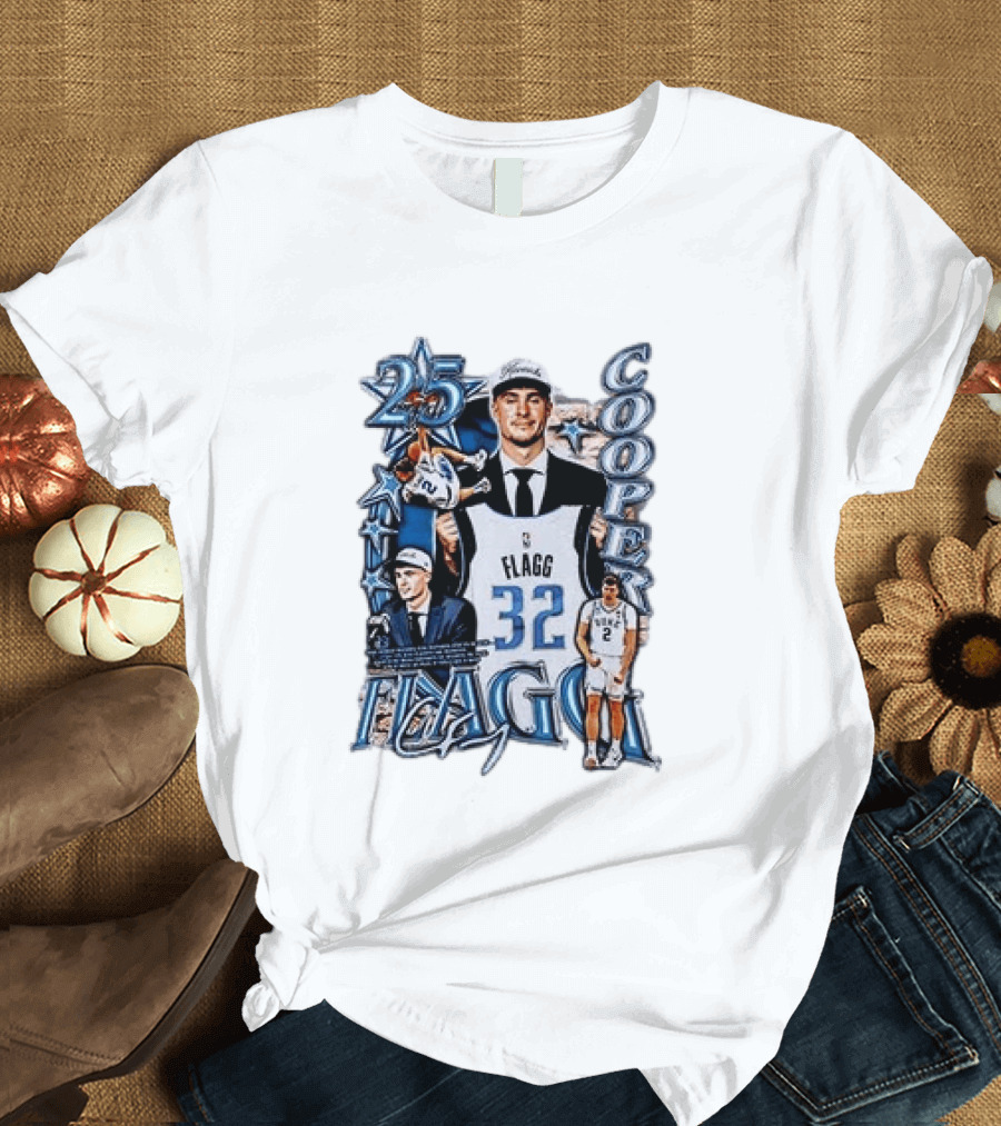 Dallas Mavericks Cooper Flagg Draft Day Selection Number 32 T-Shirt