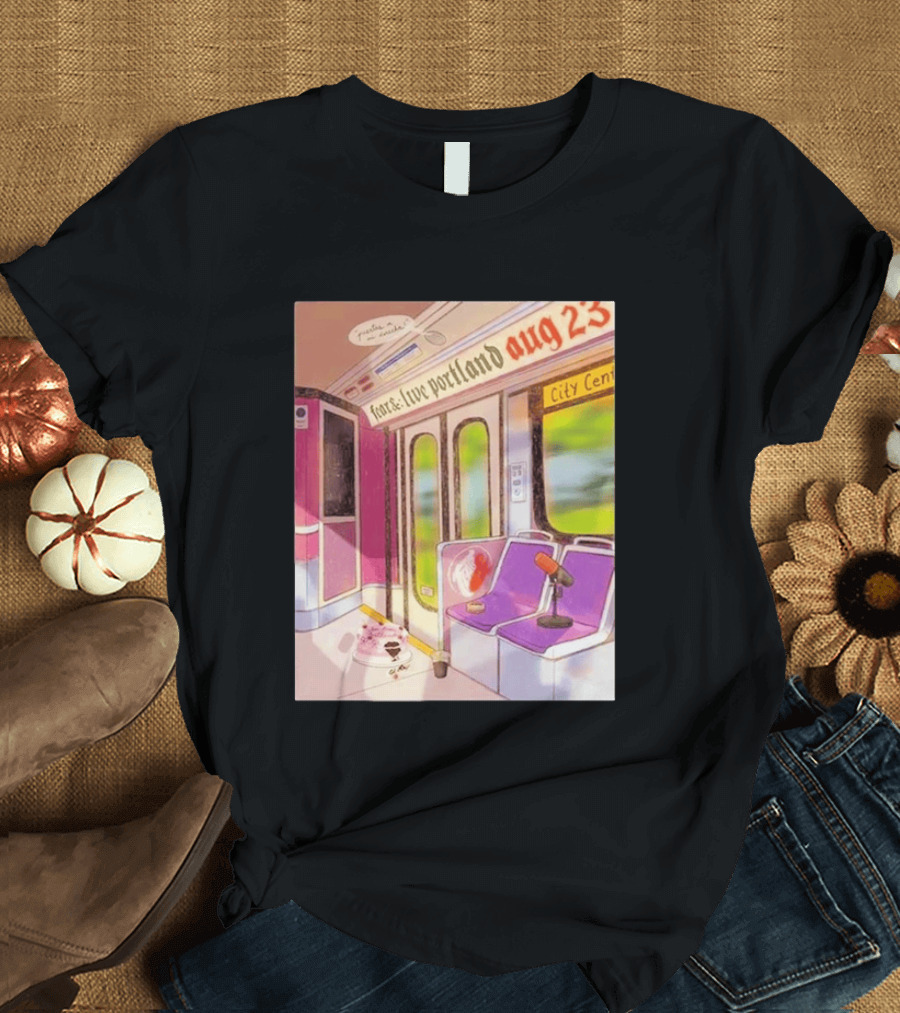 Fear& Live Portland Aug 23 Subway Scene With City Center Graffiti And Microphone T-Shirt