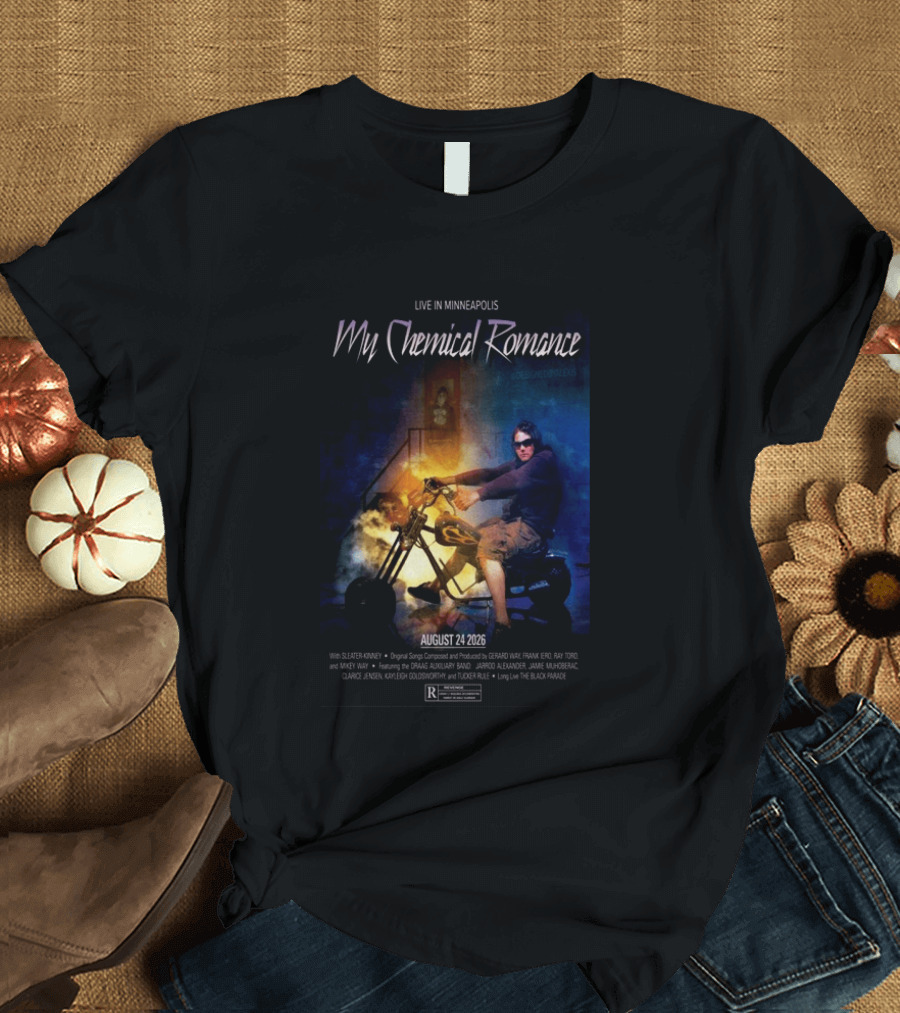 Live In Minneapolis My Chemical Romance August 24 2026 With Sleater Kinney T-Shirt