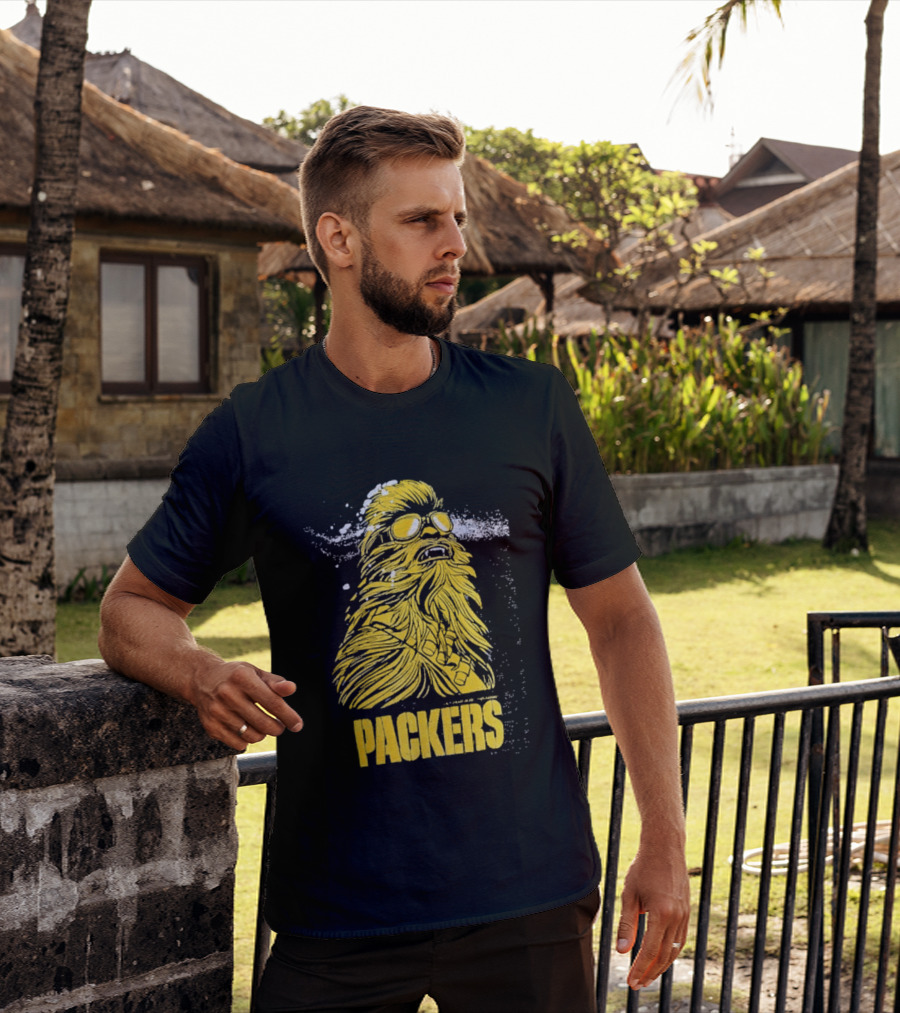 Disney Marvel Chewbacca Packers Collaboration Star Wars X Green Bay Fan T-Shirt