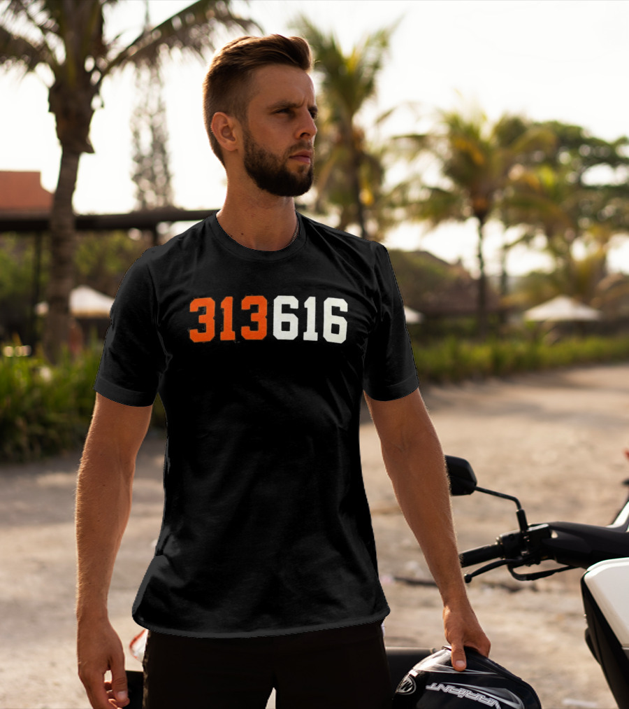 Isaac Teslaa 313 616 Retro Number T-Shirt