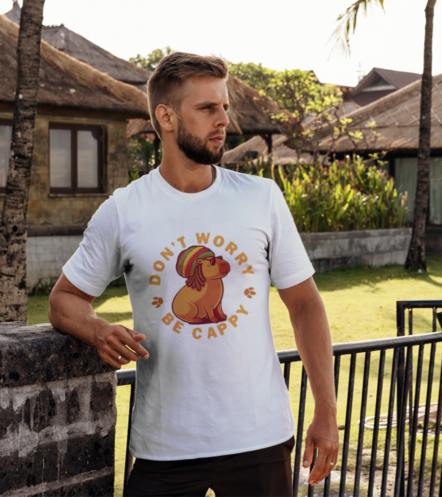 Don't Worry Be Cappy Reggae Rasta Capybara T-Shirt