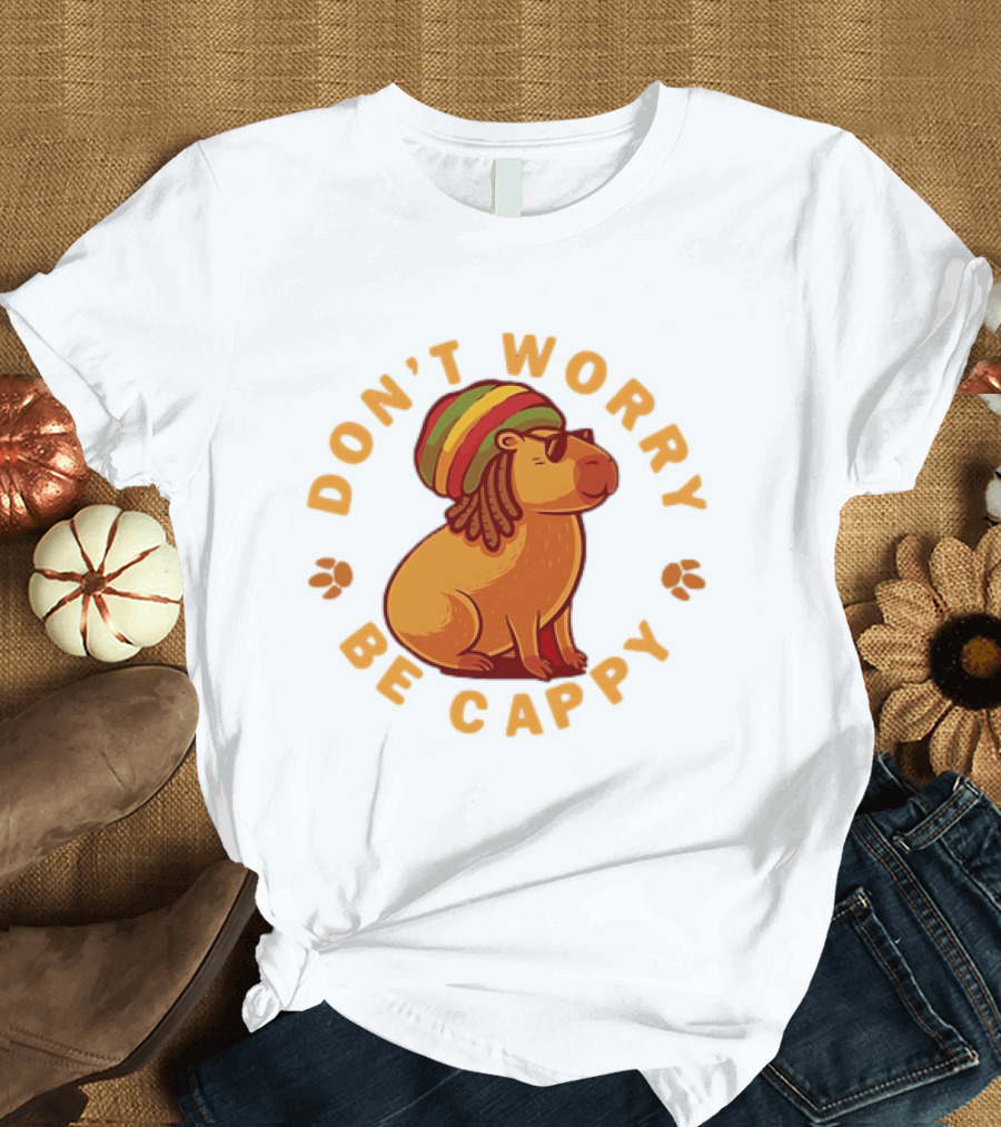Don't Worry Be Cappy Reggae Rasta Capybara T-Shirt