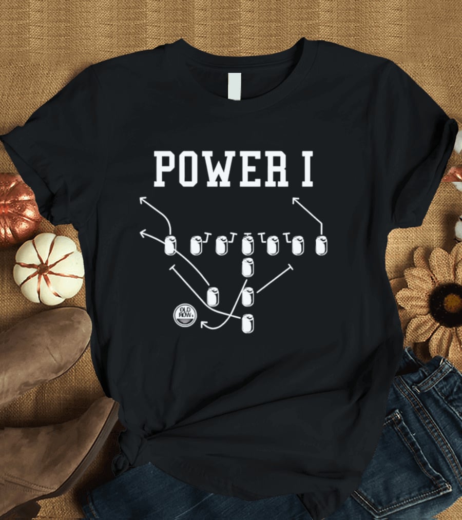 Power I Football Play Beer Can Formation T-Shirt