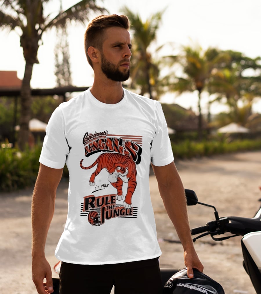Cincinnati Bengals Rule The Jungle Tiger Graphic NFL Fan T-Shirt
