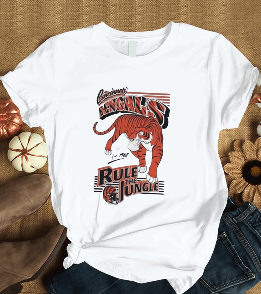 Cincinnati Bengals Rule The Jungle Tiger Graphic NFL Fan T-Shirt