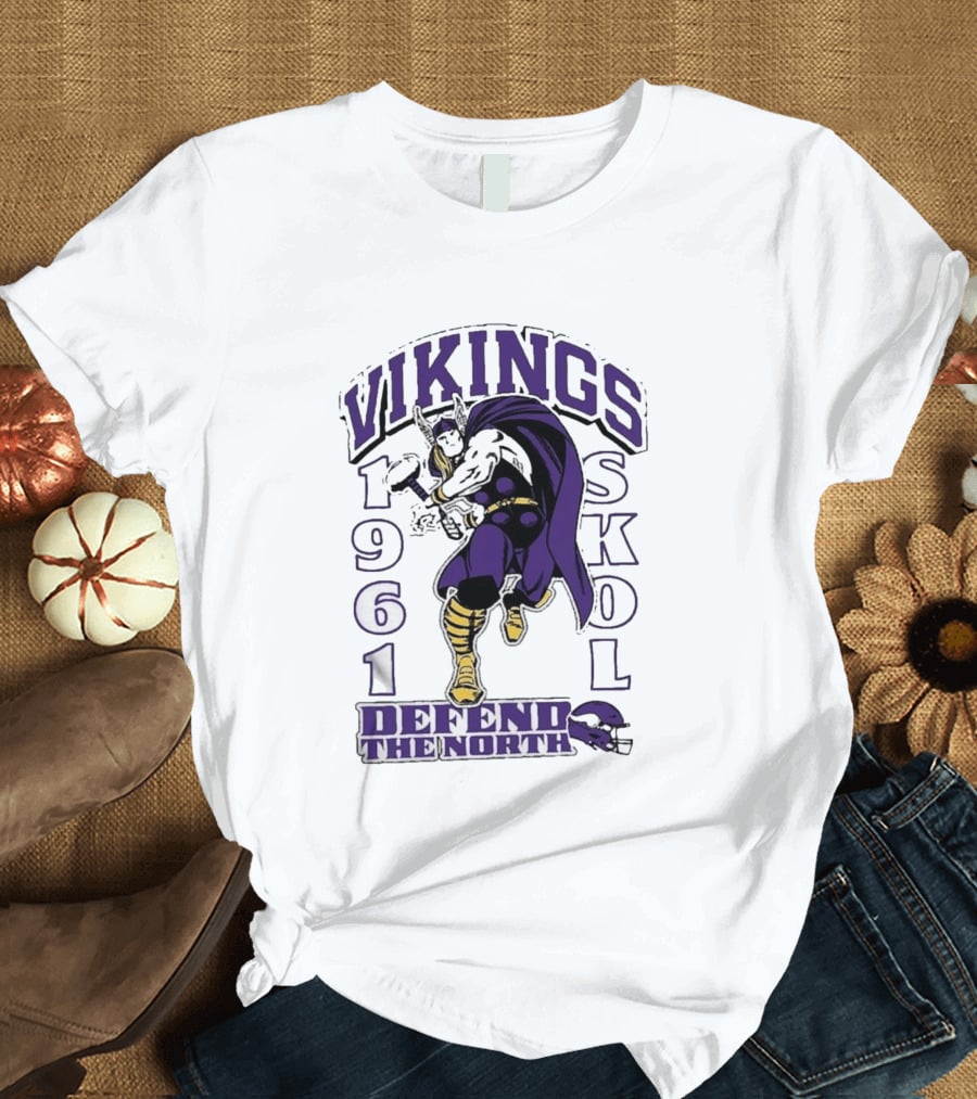 Vikings Skol 1961 Defend The North Thor Minnesota T-Shirt