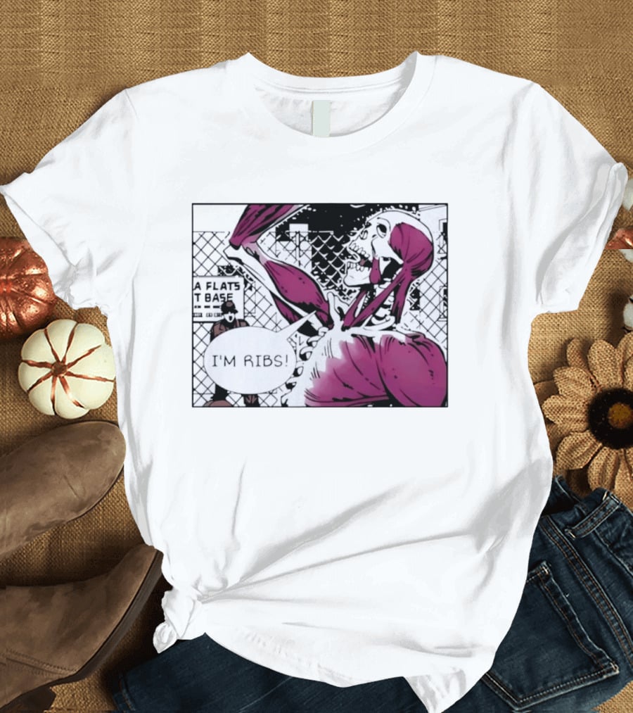 I'm Ribs Comic Panel Skeleton Pop Art Muscular Anatomy T-Shirt