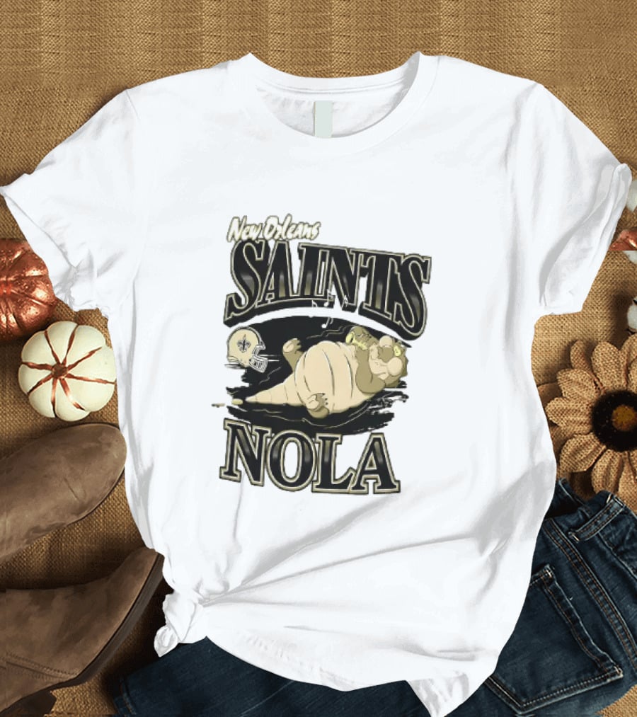 New Orleans Saints NOLA Disney Character Football T-Shirt
