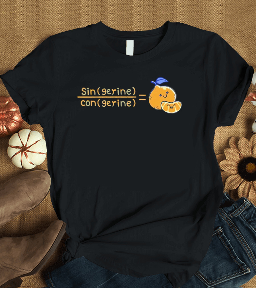 Singerine Divided By Congerine Equals Tangerine Math Pun T-Shirt
