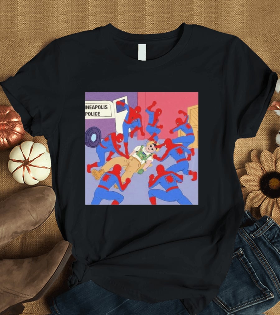Spider Man Minneapolis Police Kicking Jake Lang T-Shirt