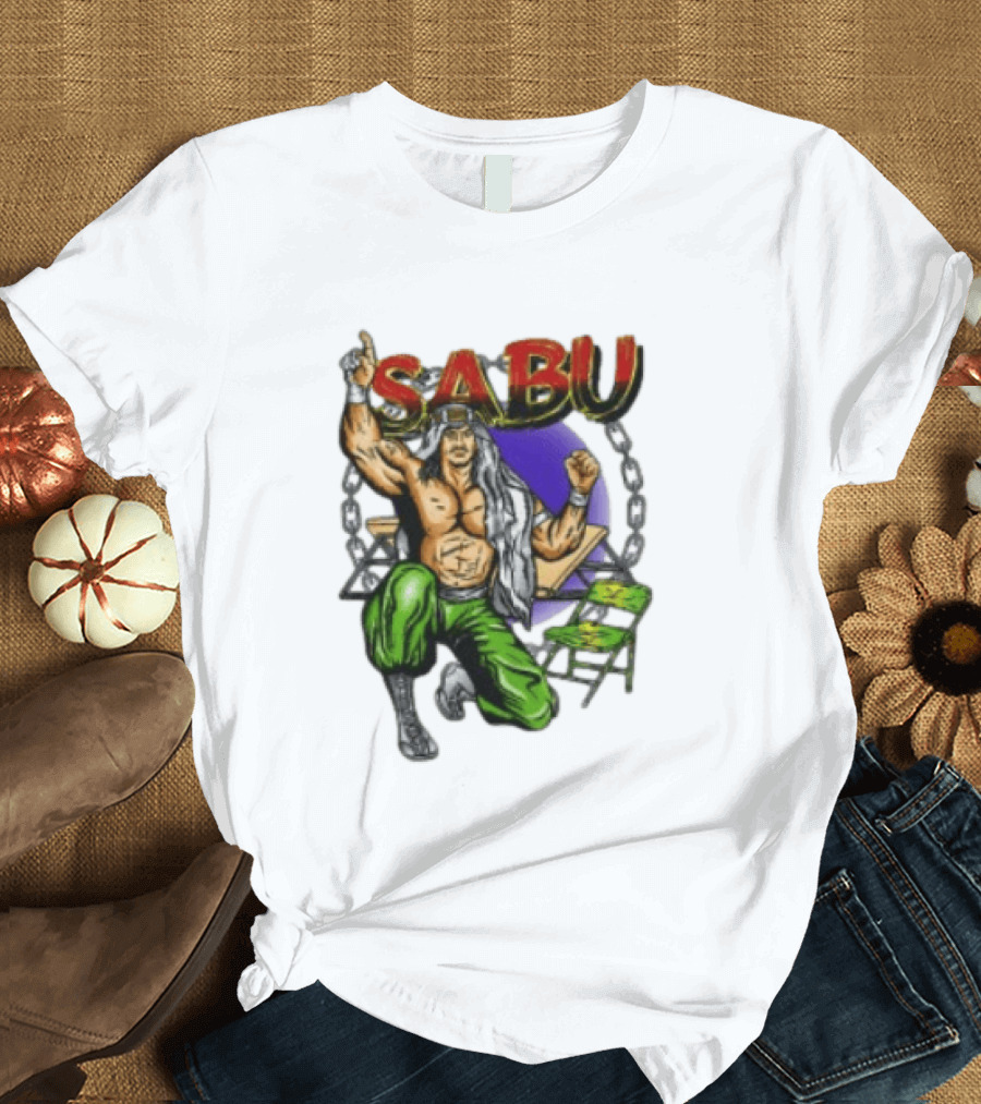 Beyondhumanmerch The Great Sabu Wrestling Character Chains And Table T-Shirt