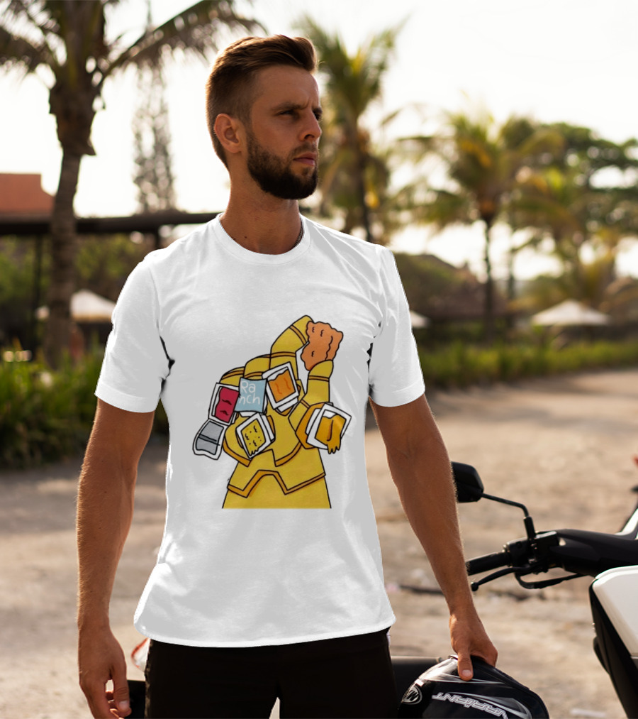 Infinity Gauntlet With Chicken Nugget And Sauce Containers Meme T-Shirt
