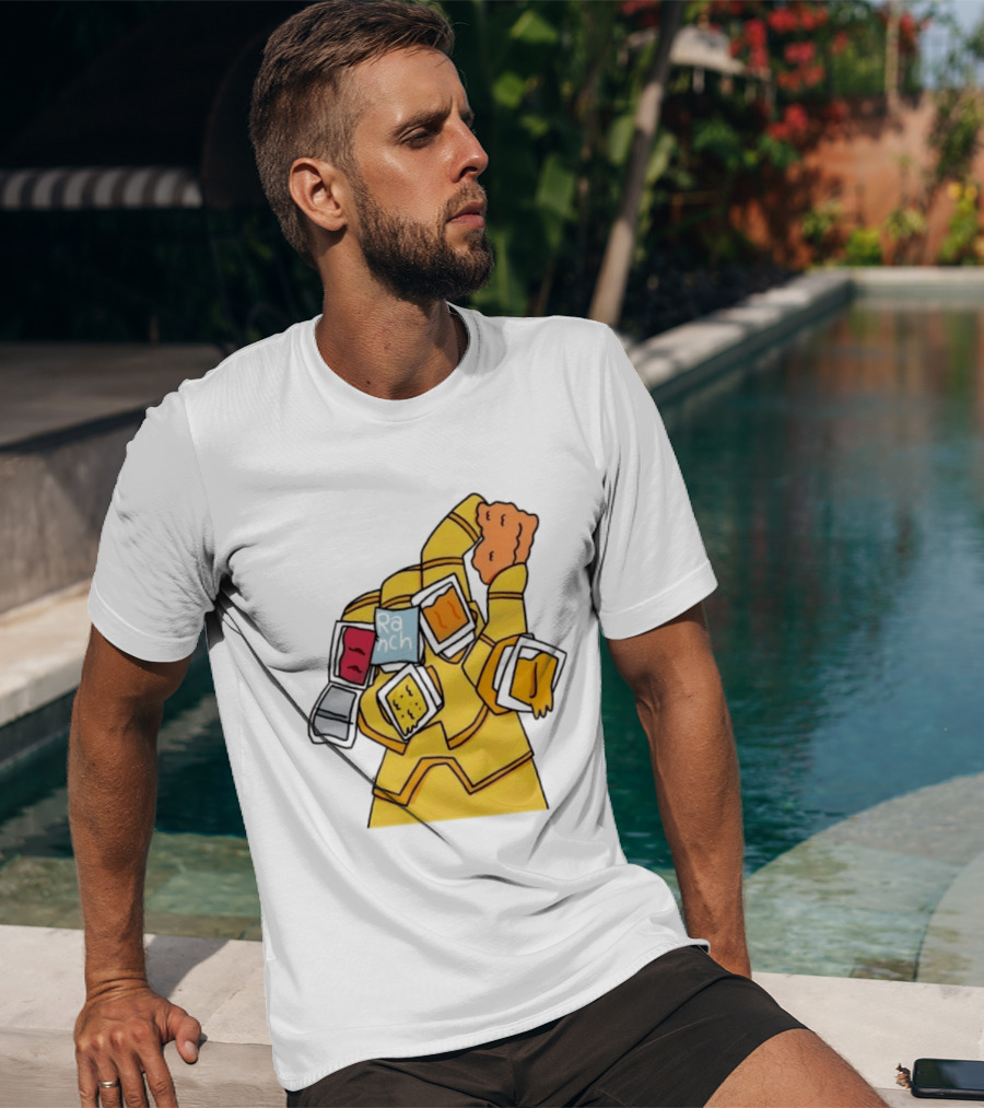 Infinity Gauntlet With Chicken Nugget And Sauce Containers Meme T-Shirt
