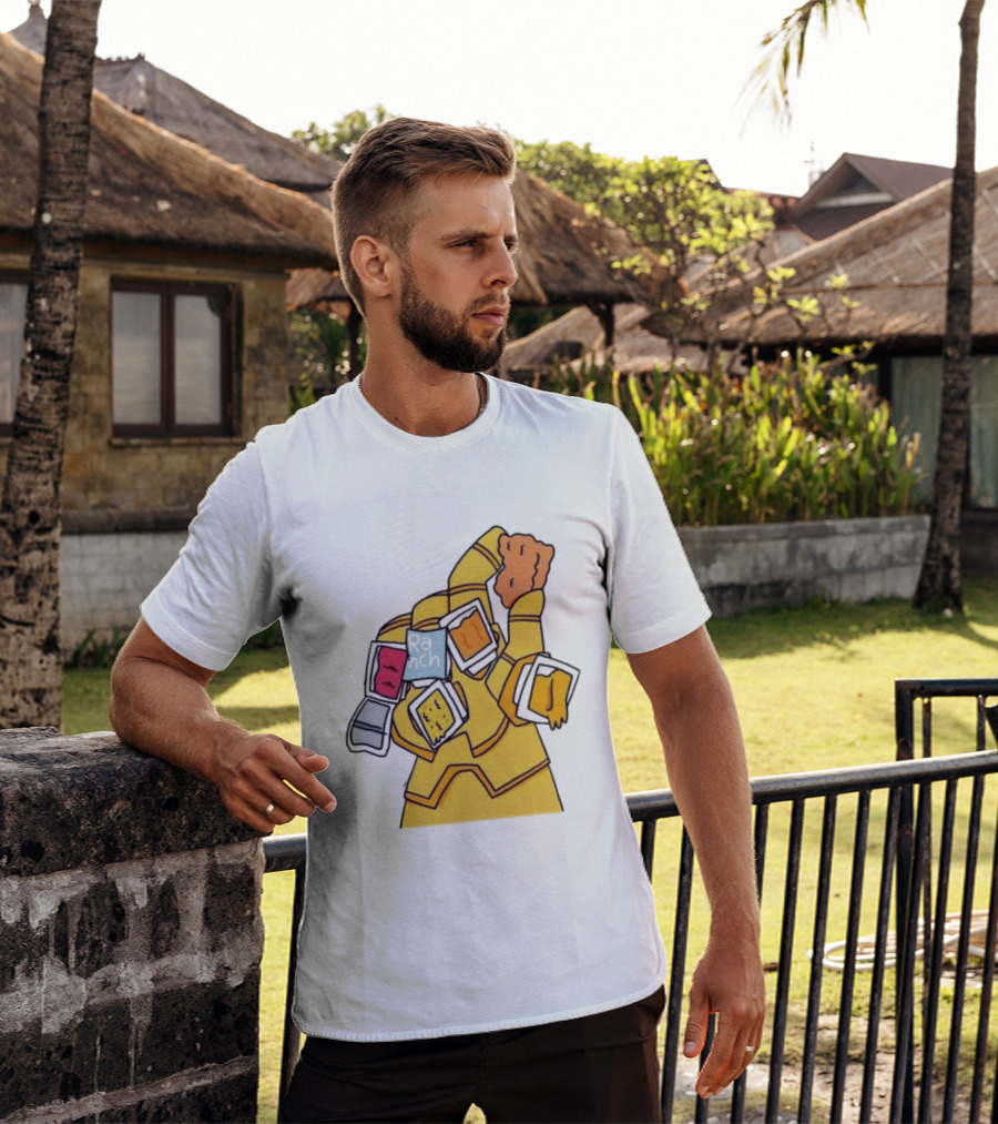 Infinity Gauntlet With Chicken Nugget And Sauce Containers Meme T-Shirt