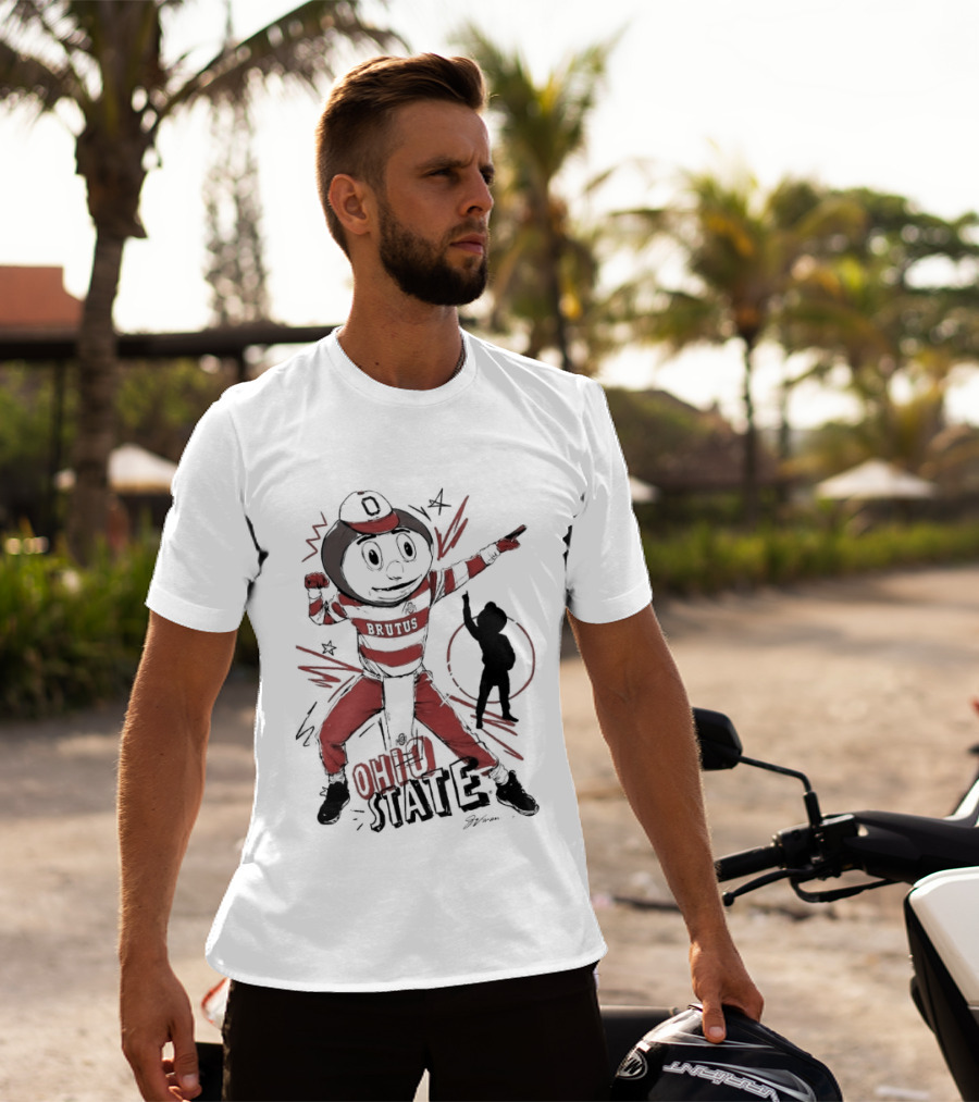 Ohio State Brutus Buckeye Flexing T-Shirt