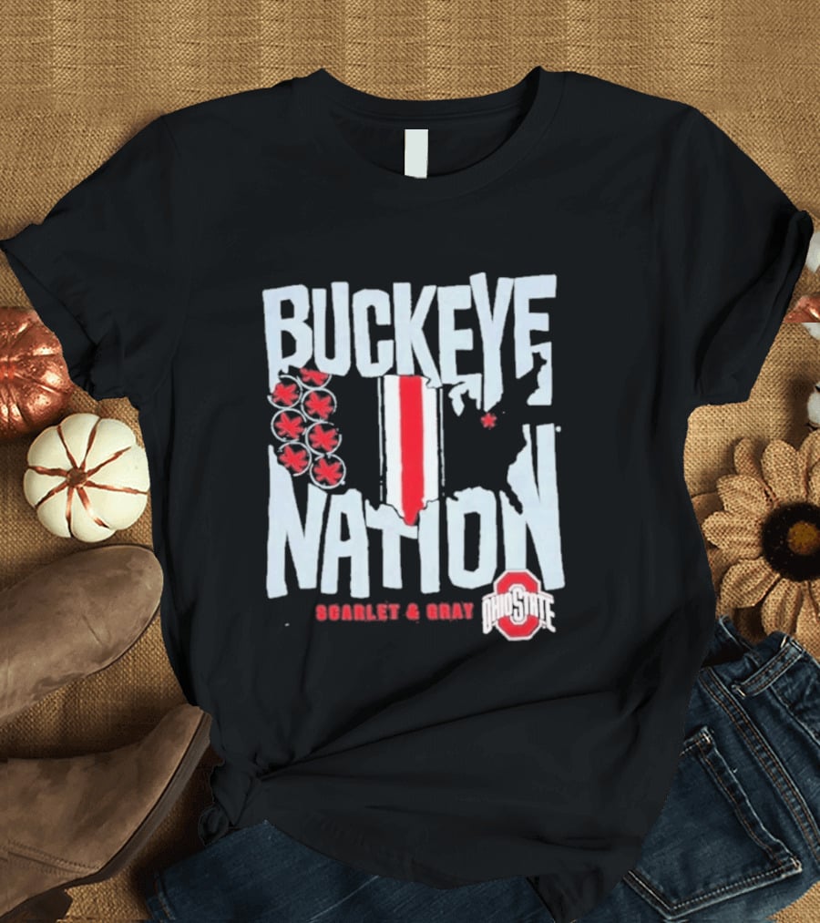 Buckeye Nation Scarlet & Gray Ohio State T-Shirt