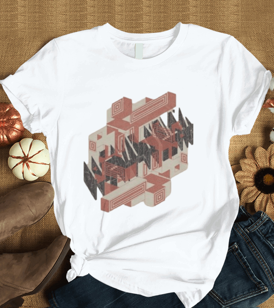 The Mars Volta Store Blocks Tan Geometric Optical Illusion T-Shirt