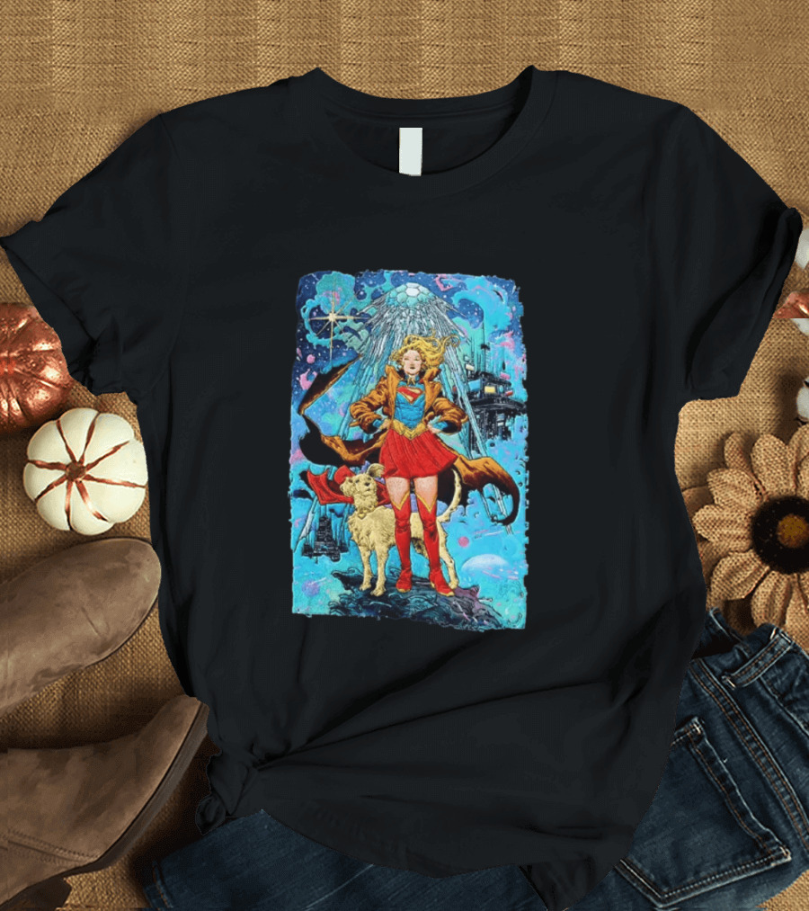 Supergirl And Krypto DC Comics Sci Fi City Adventure T-Shirt