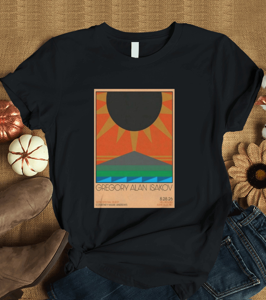 Gregory Alan Isakov 08 28 26 Hellbender Asheville NC Tour With Courtney Marie Andrews T-Shirt