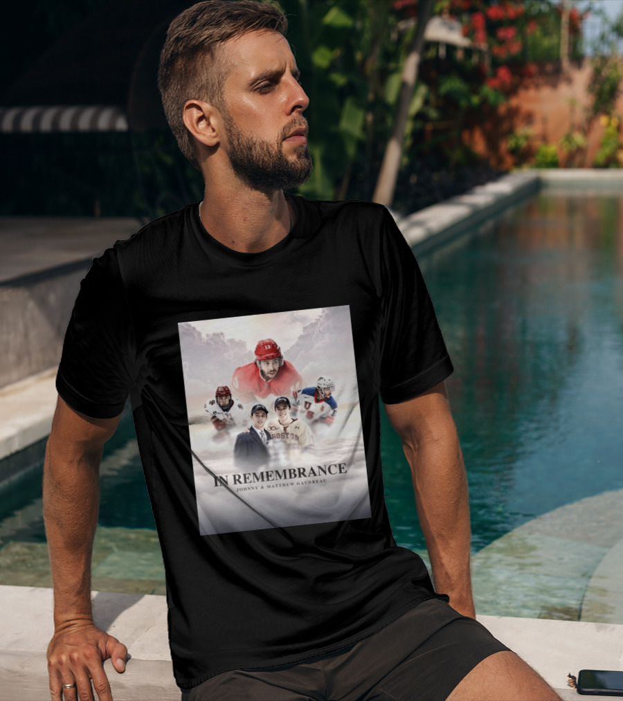 In Remembrance Johnny & Matthew Gaudreau Hockey Tribute With Boston And USA Jerseys T-Shirt