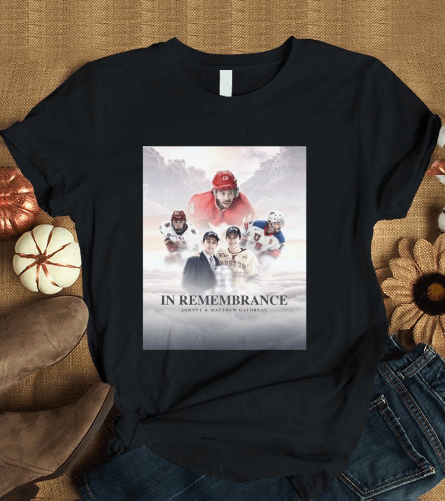 In Remembrance Johnny & Matthew Gaudreau Hockey Tribute With Boston And USA Jerseys T-Shirt
