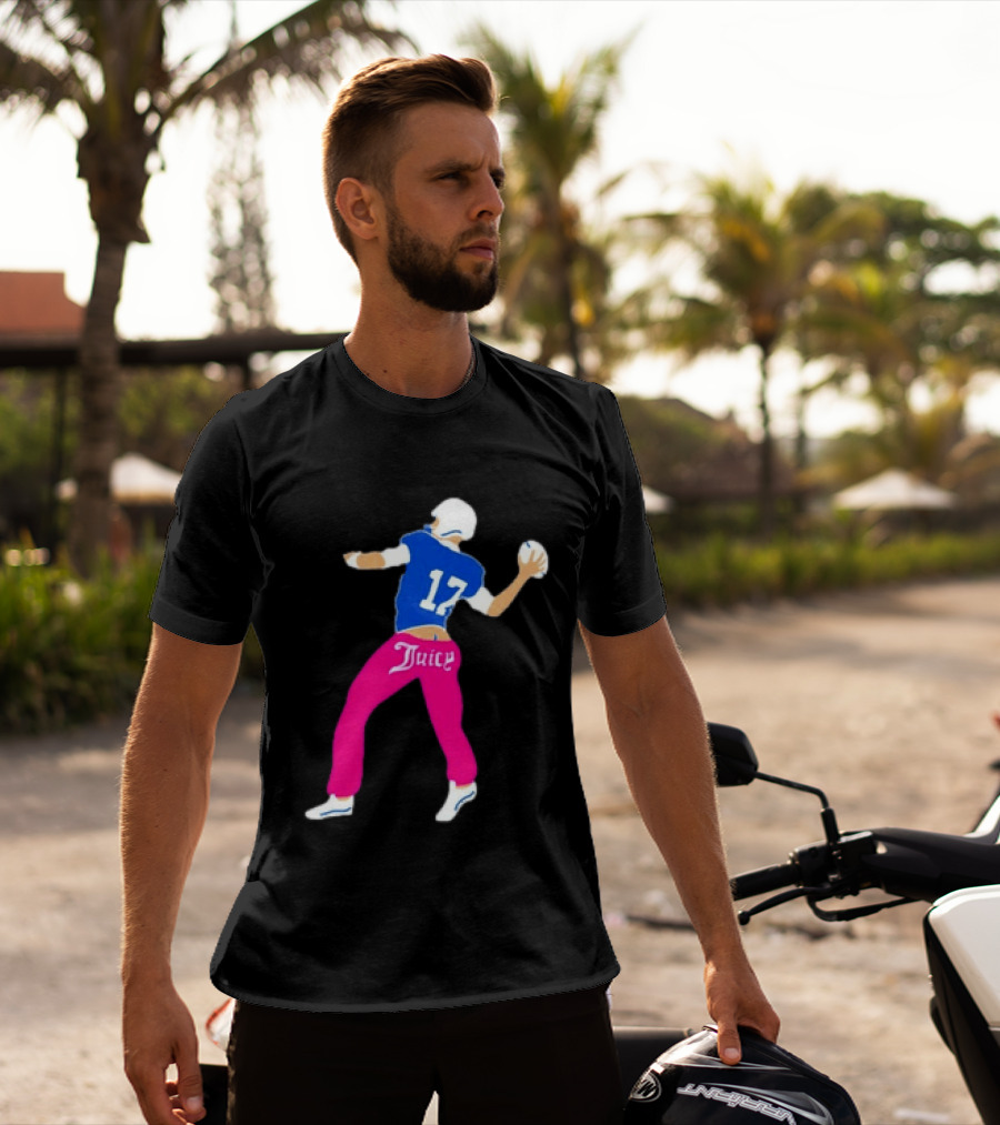 Josh Allen 17 Juicy Football Player Buffalo Bills Fans Retro Series T-Shirt