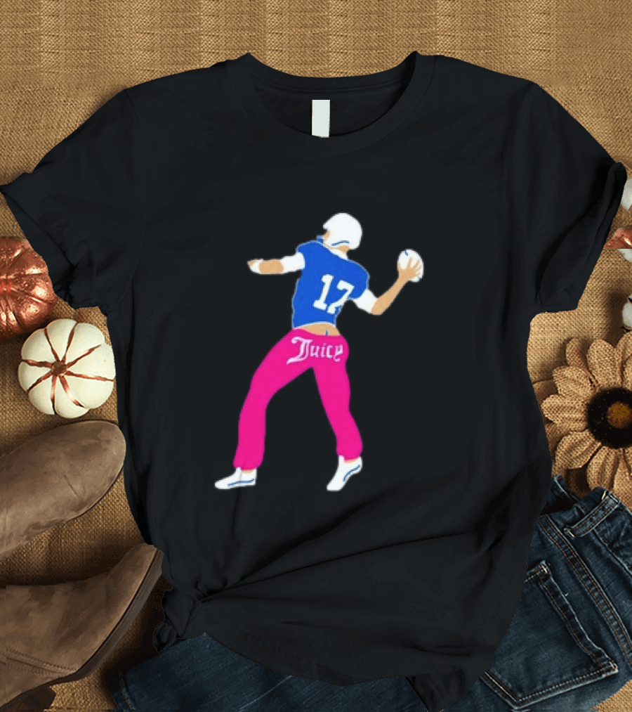 Josh Allen 17 Juicy Football Player Buffalo Bills Fans Retro Series T-Shirt