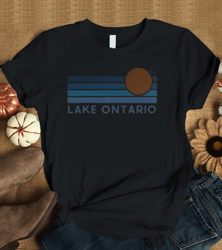 Lake Ontario Sunset Over Great Lakes Horizon T-Shirt