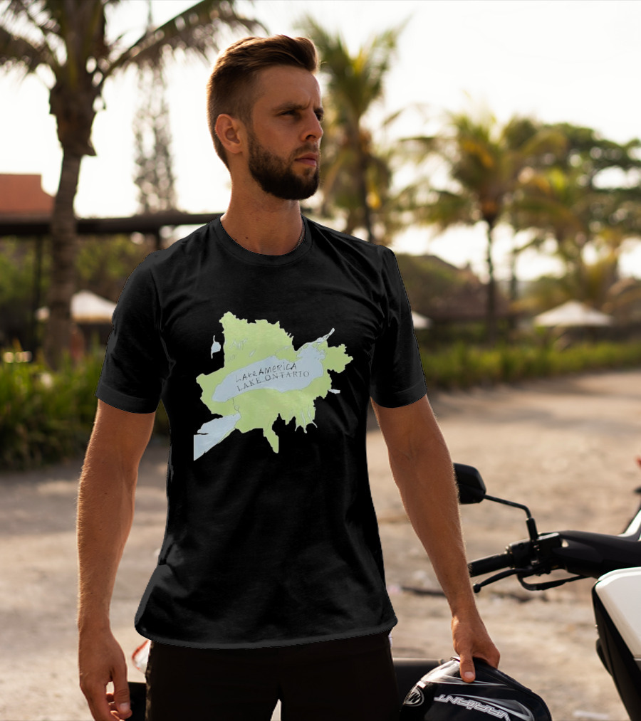 Lake America Lake Ontario Unique Map T-Shirt