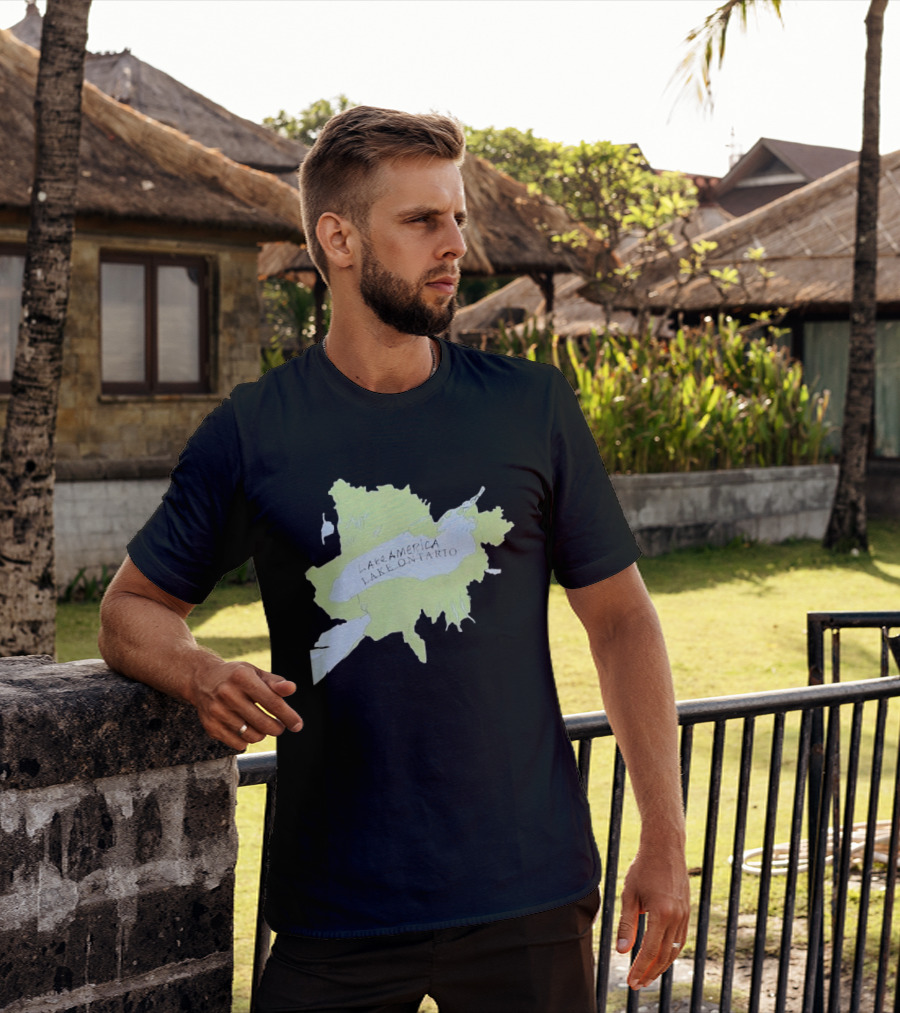 Lake America Lake Ontario Unique Map T-Shirt