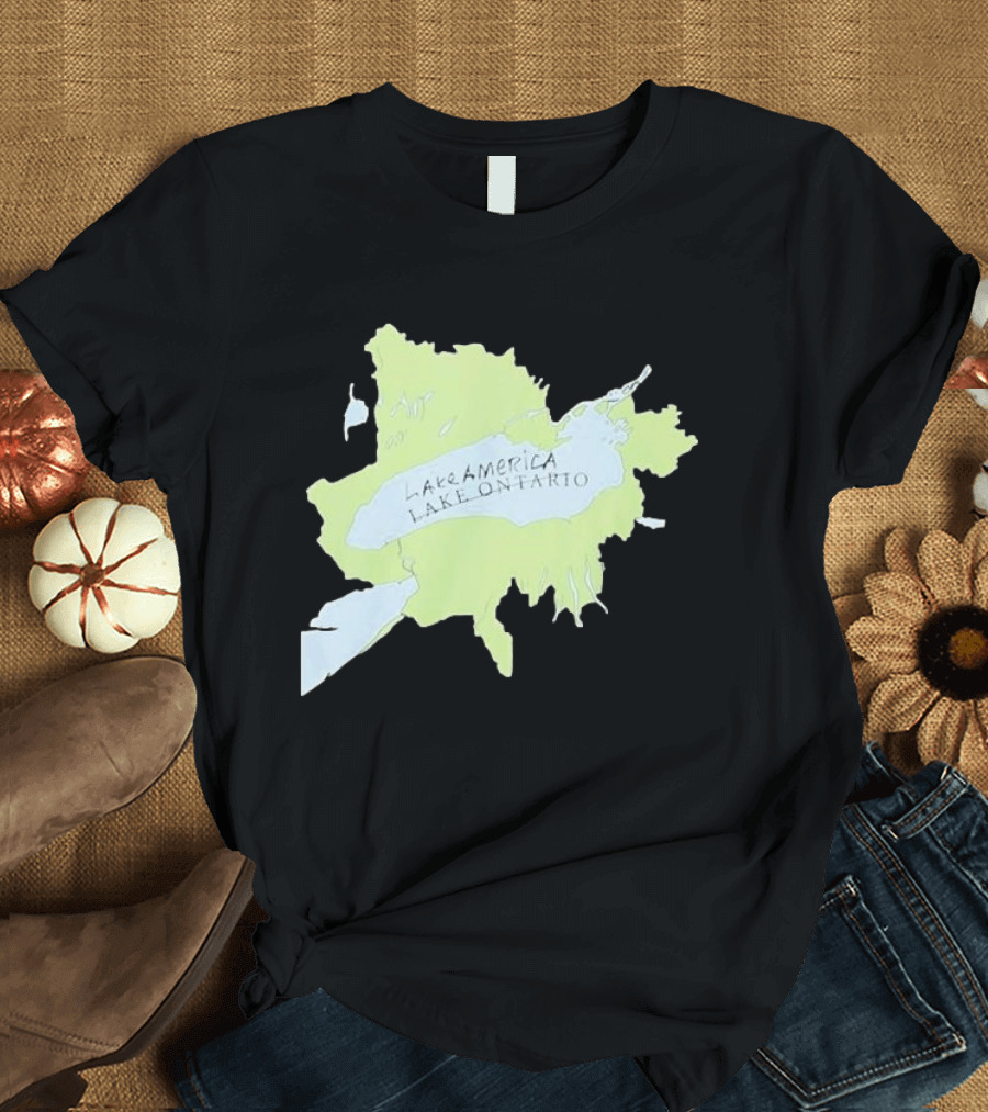 Lake America Lake Ontario Unique Map T-Shirt