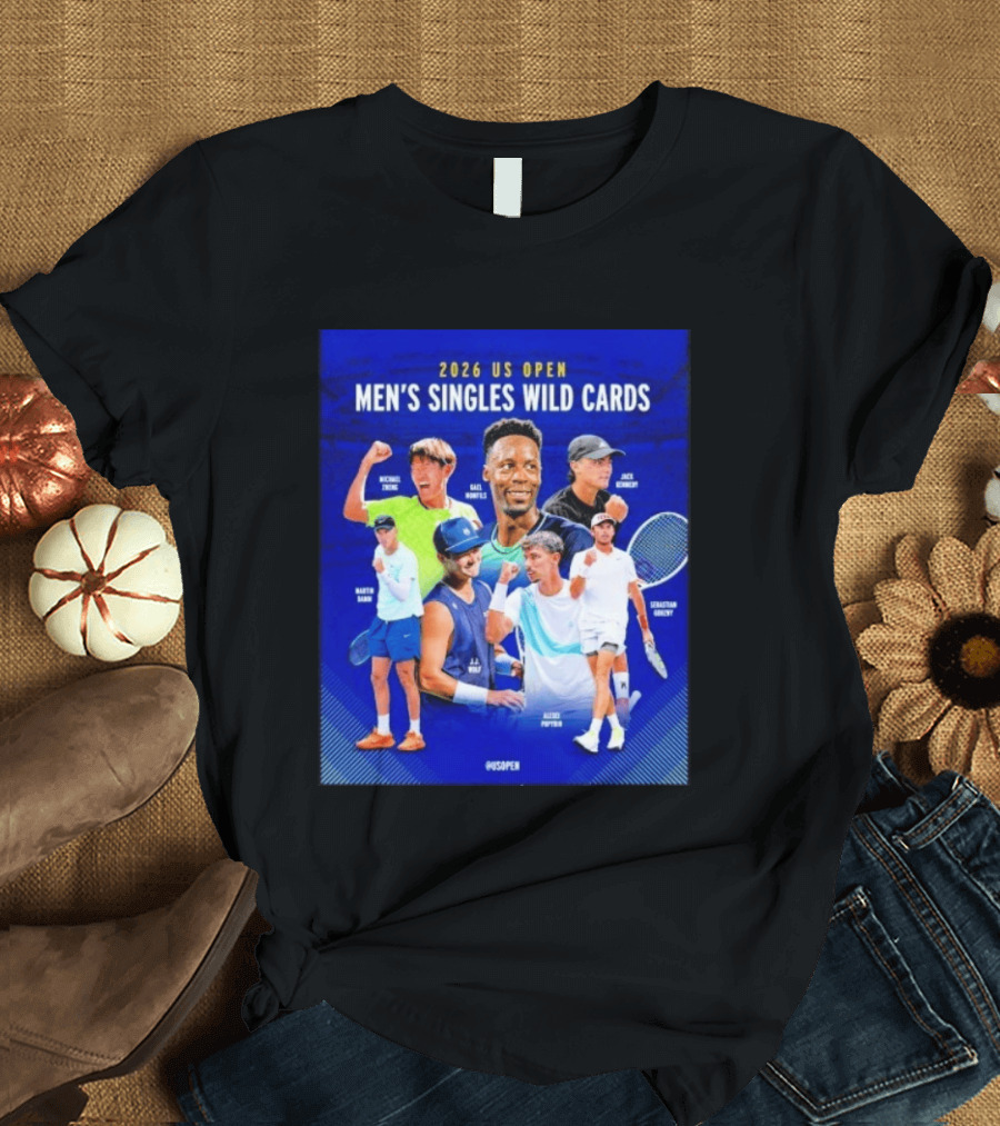 2026 US Open Men's Singles Wild Cards Michael Zheng Gael Monfils Jack Sock Martin Damm Alex Michelsen Ben Shelton Alexei Popyrin Dominic Stricker T-Shirt