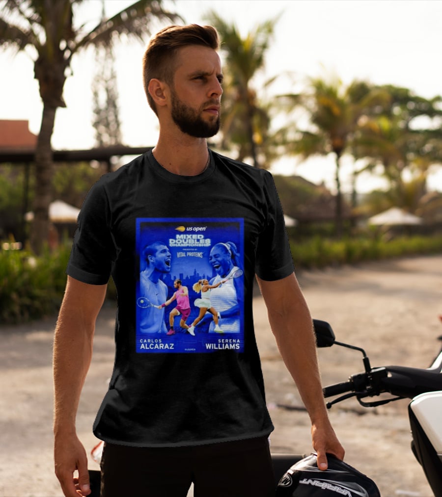US Open Mixed Doubles Championship Carlos Alcaraz Serena Williams Vital Proteins T-Shirt