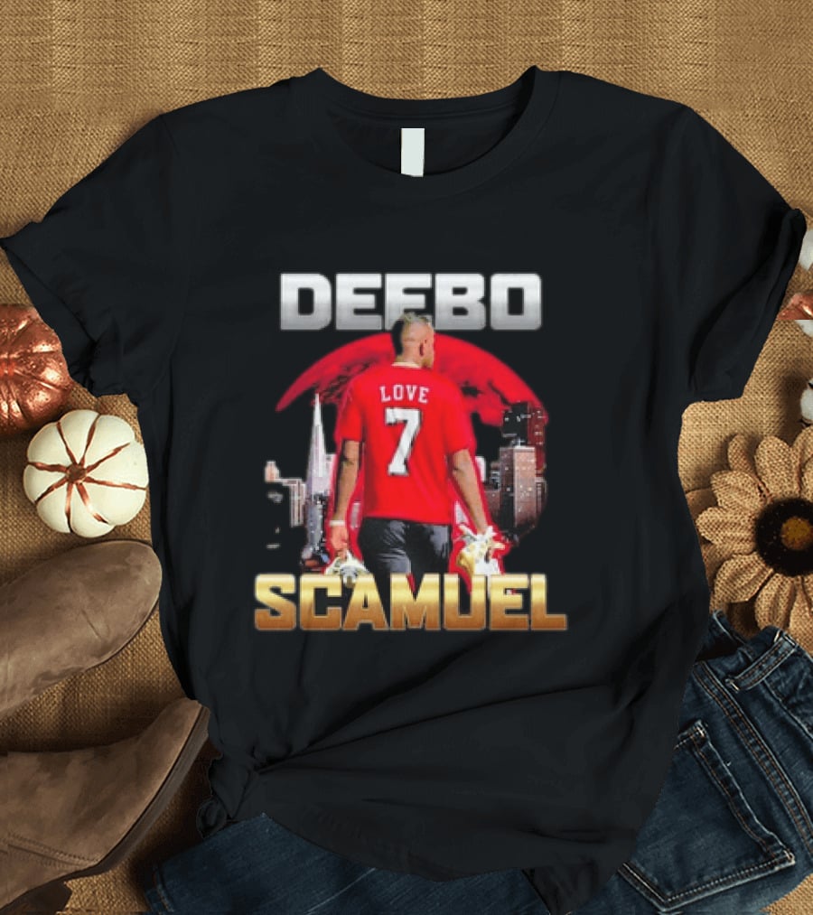 Deebo Scamuel Love 7 San Francisco 49ers Backdrop T-Shirt