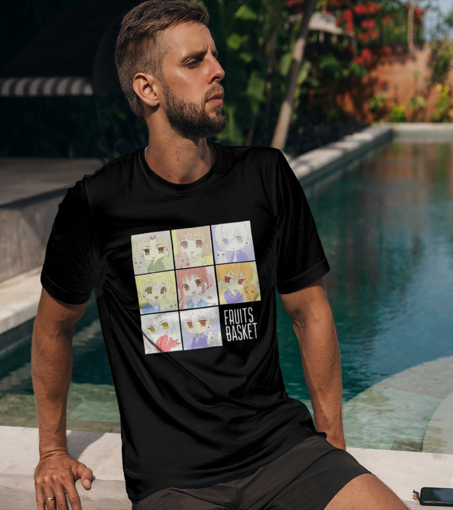 Fruits Basket Chibi Characters Grid With Cute Kawaii Anime T-Shirt