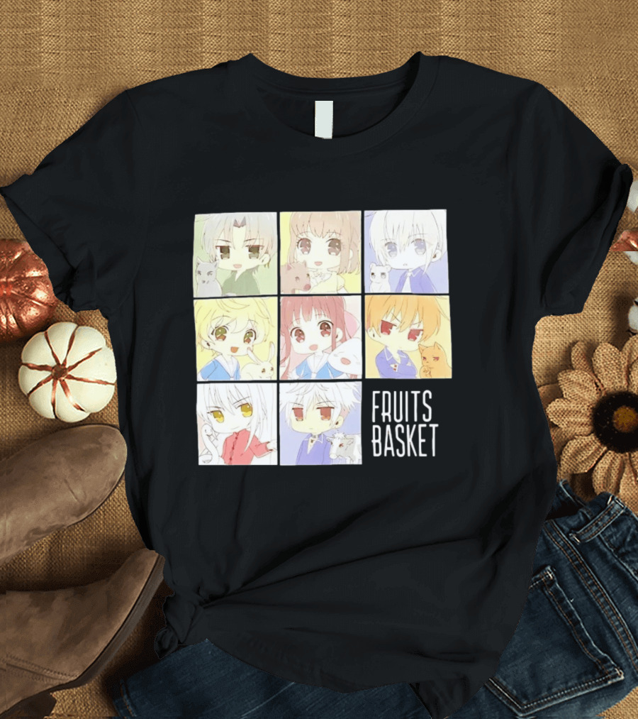 Fruits Basket Chibi Characters Grid With Cute Kawaii Anime T-Shirt