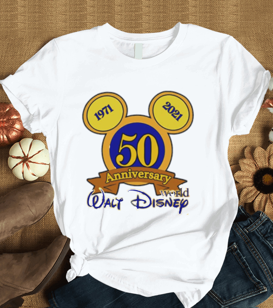 1971 2021 50th Anniversary Walt Disney World Mickey Ears Celebration T-Shirt