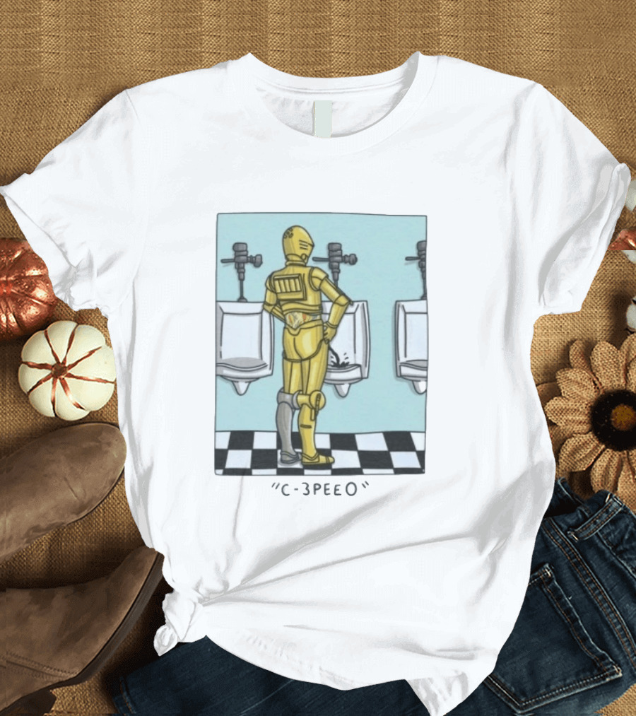 Star Wars C 3PEEO Droid Pun C 3PO Urinal Humor T-Shirt