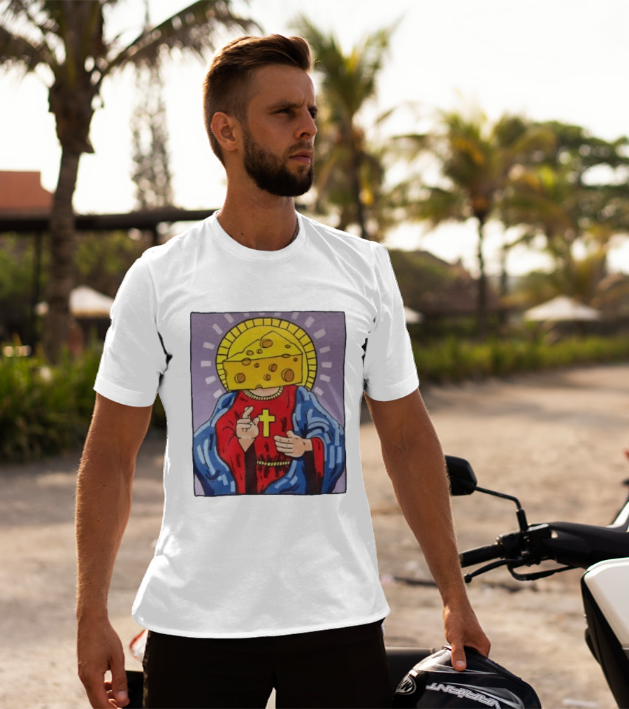 Cheesus Cheese Head Religious Pun Jesus T-Shirt