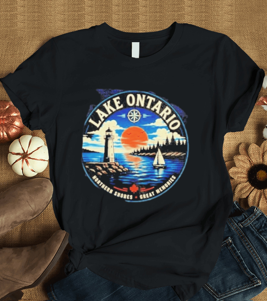 Lake Ontario Lighthouse Sunset Northern Shores Great Memories T-Shirt