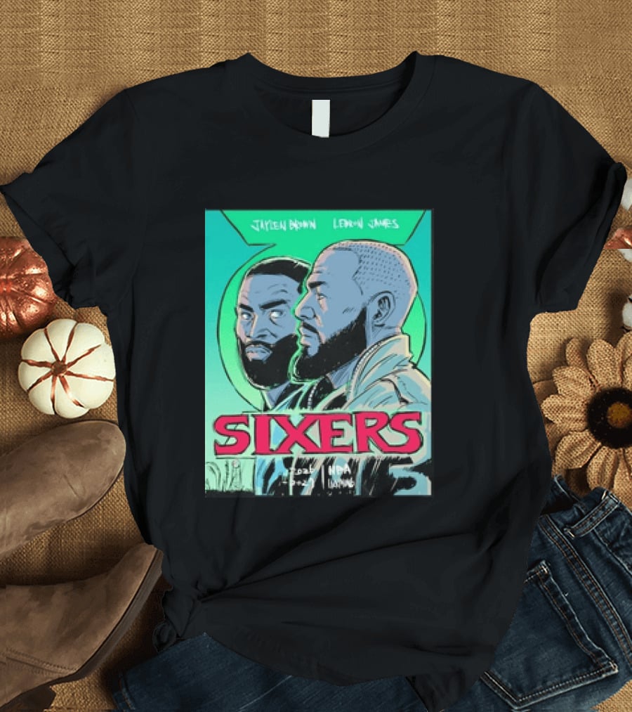 Jaylen Brown Lebron James Sixers NBA Lanterns T-Shirt