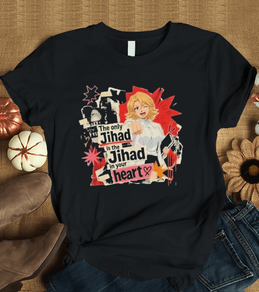 The Only Jihad Is The Jihad In Your Heart Anime Red Black Starburst Manga T-Shirt