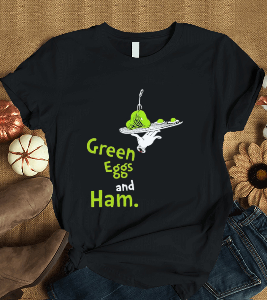 Dr Seuss Green Eggs And Ham Plate Illustration Classic Children's Book T-Shirt