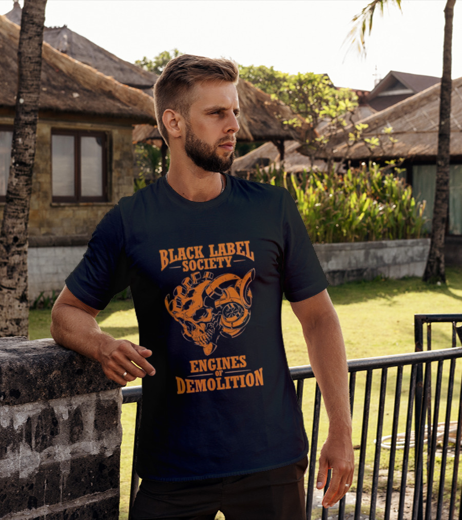 Black Label Society Engines Of Demolition Skull T-Shirt