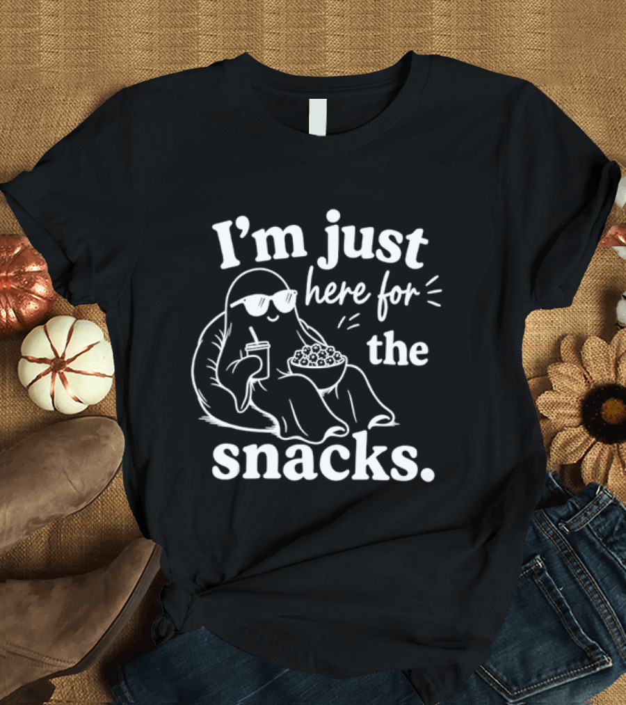 I'm Just Here For The Snacks Ghost Halloween T-Shirt