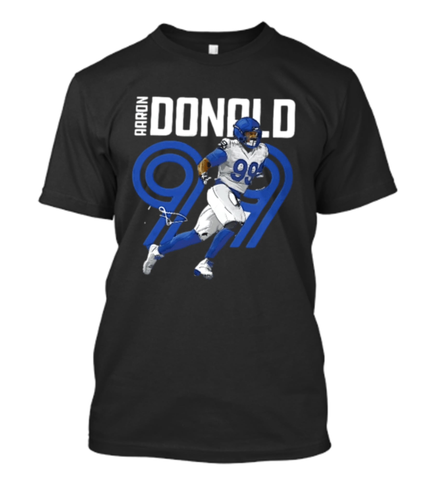 Los Angeles Rams Aaron Donald 99 Blue Running Player T-Shirt