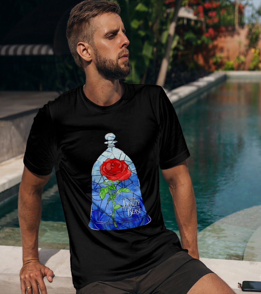 Disney Beauty And The Beast Stained Glass Rose Enchantment T-Shirt